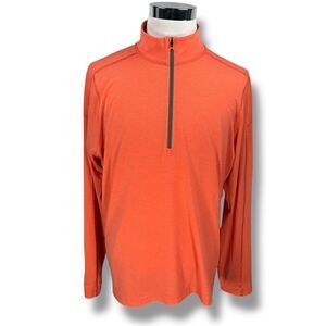 Stio Top Men's XL Orange Stretch Performance 1/2‎ 1/4 Half Zip Pullover Active
